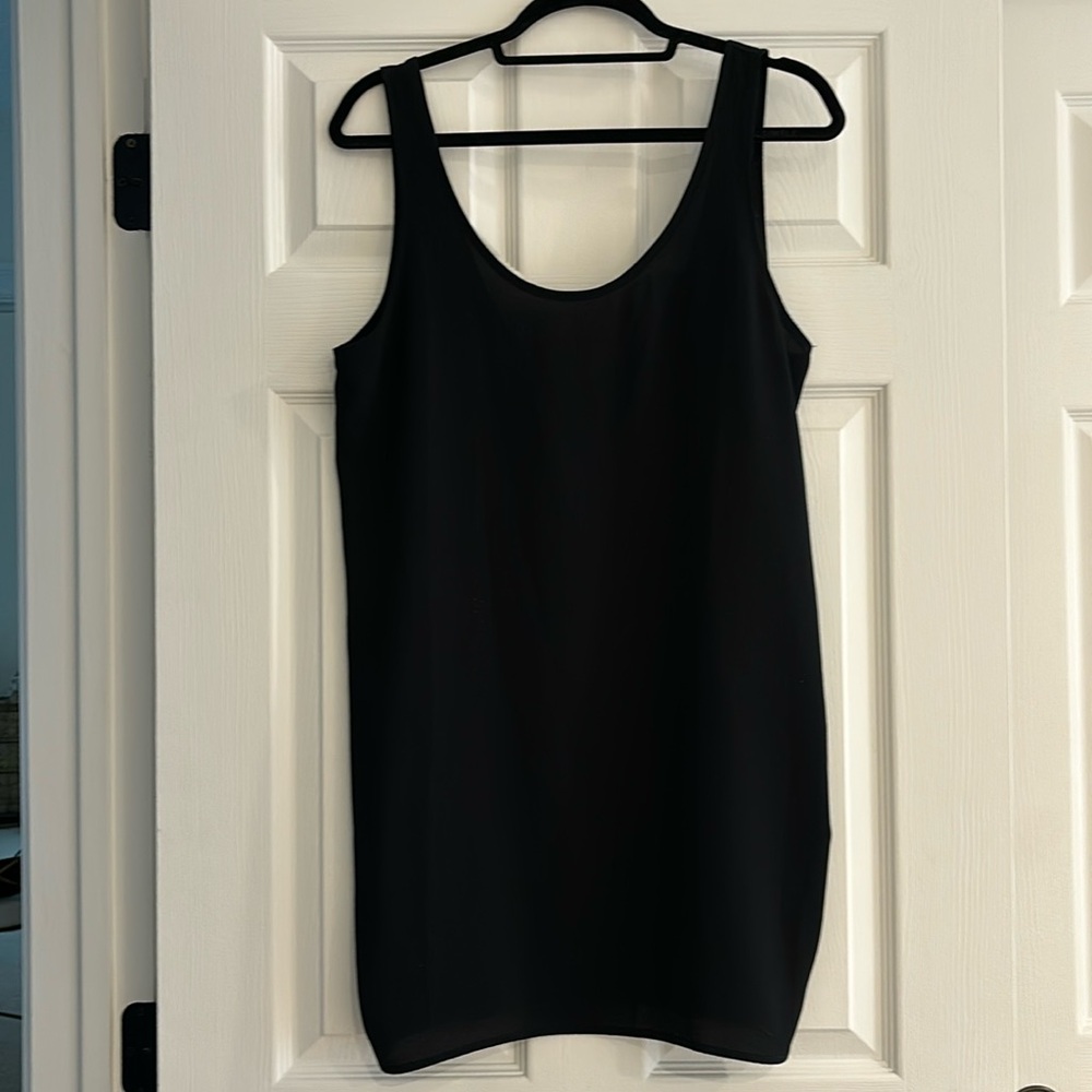 Scooped neck and back dress
